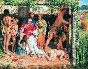William Holman Hunt A Converted British Family Sheltering oil painting on canvas